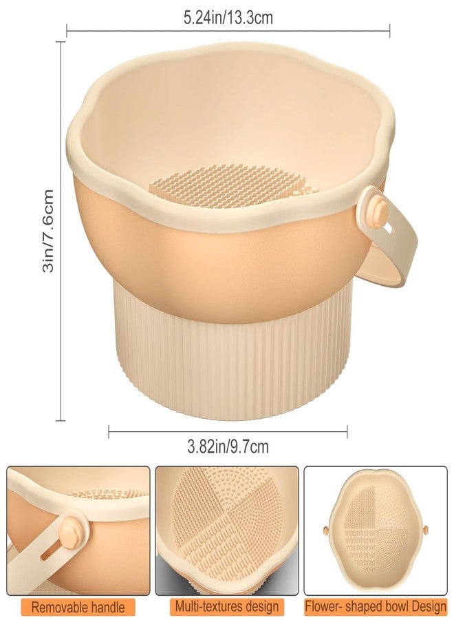 senbowe 3 in 1 Makeup Brush Cleaner Mat, Silicone Makeup Brush Cleaner Bowl Cosmetic Brushes Cleaning Pad Tool Organizer for Storage and Air Drying, Make Up Brush Washing Tool for Sponge - Image 3